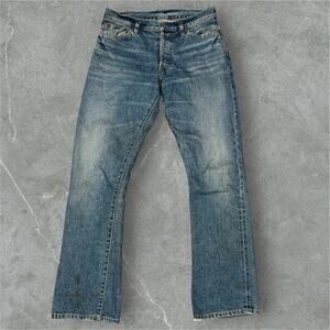 RRL Ralph Lauren Sanforized Denim Jeans Pants 28x30 Flared Leg Opening Double RL